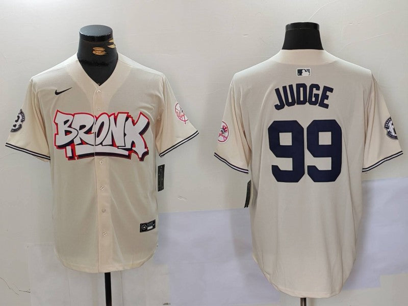 Men's New York Yankees Aaron Judge #99 Cream Limited Jersey