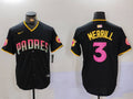 Men's San Diego Padres Jackson Merrill #3 Black Jersey