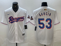 Men's Texas Rangers Adolis Garcia #53 White Home Limited Jersey