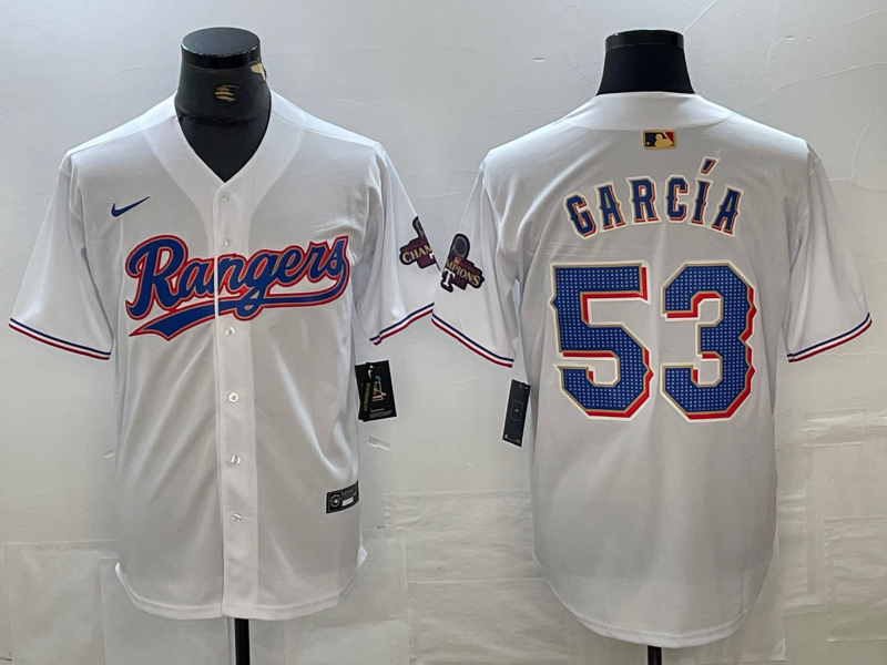 Men's Texas Rangers Adolis Garcia #53 White Home Limited Jersey