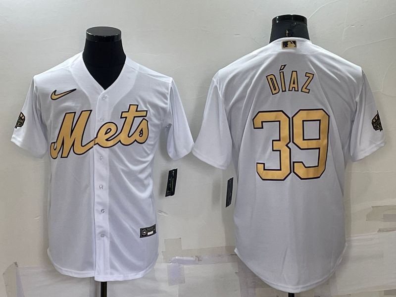 Men's New York Mets Edwin Diaz #39 White Jersey