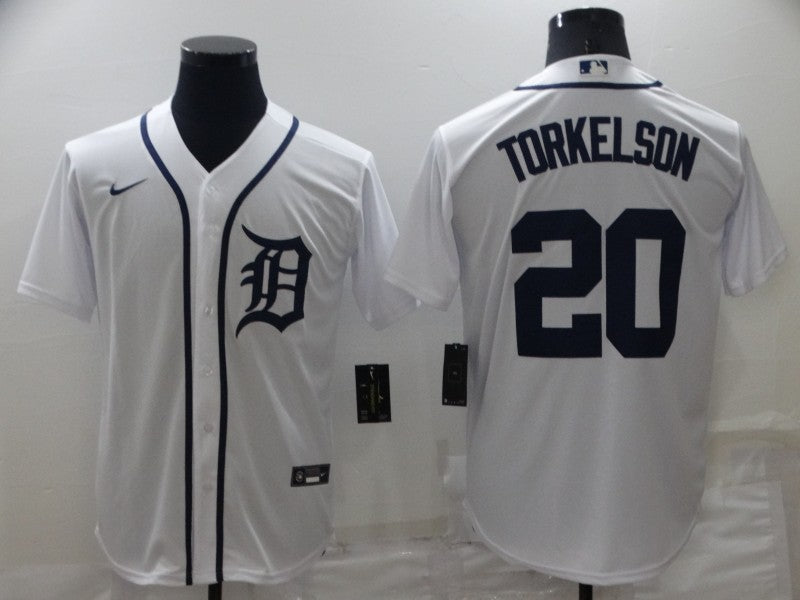 Men's Detroit Tigers Spencer Torkelson #20 White Baseball Jersey