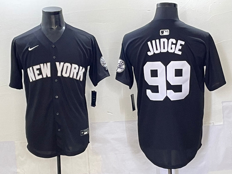 Men's New York Yankees Aaron Judge #99 Black Lights Out Jersey