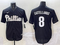 Men's Philadelphia Phillies Nick Castellanos #8 Black Lights Out Jersey
