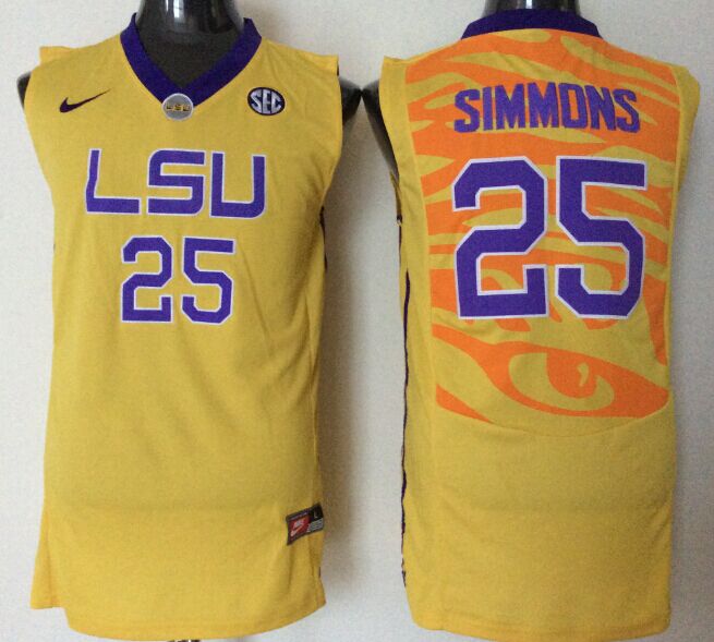 Men's LSU Tigers Ben Simmons #25 Gold Jersey