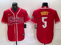 Men's Philadelphia Phillies Bryson Stott #5 Red Jersey Joint Edition