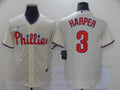Men's Philadelphia Phillies Bryce Harper #3 Beige Baseball Jersey