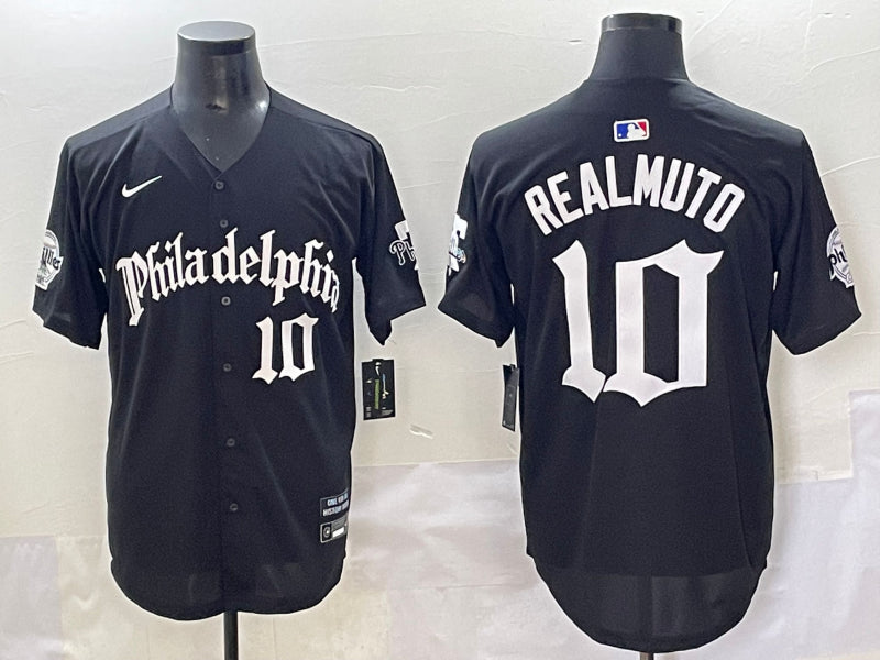 Men's Philadelphia Phillies J.T. Realmuto #10 Black Jersey