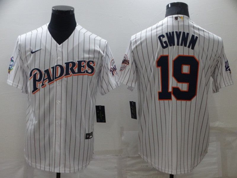 Men's San Diego Padres Tony Gwynn #19 White Team Jersey
