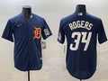 Men's Detroit Tigers Jake Rogers #34 Navy Jersey
