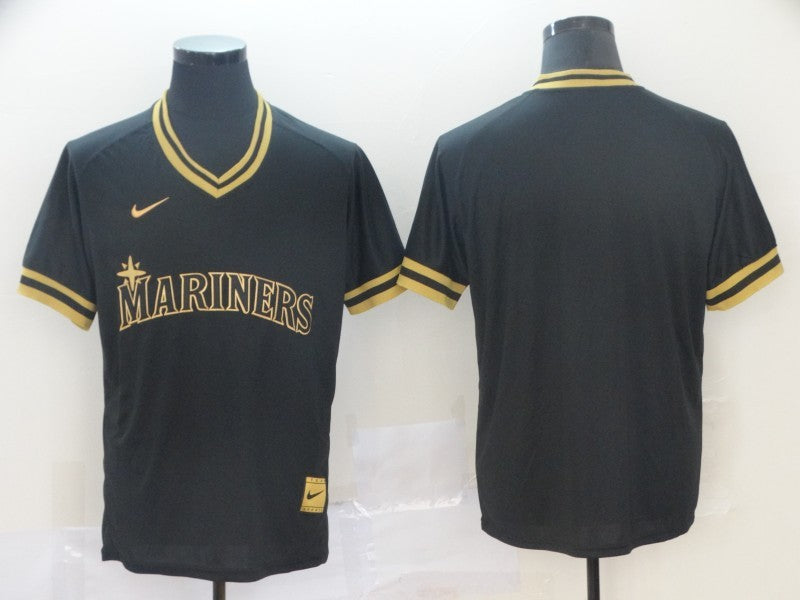 Men's Seattle Mariners Black Blank Jersey