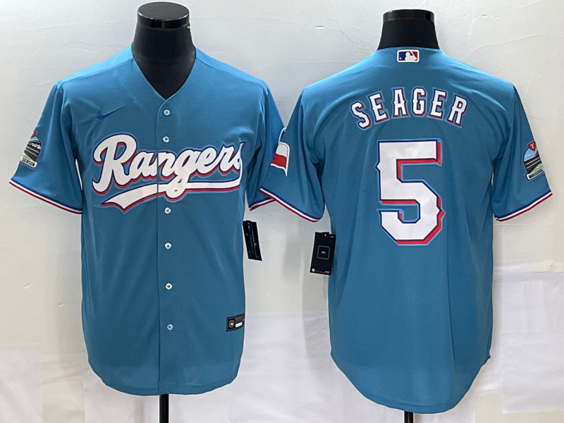 Men's Texas Rangers Corey Seager #5 Blue Jersey