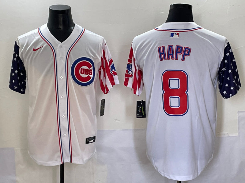 Men's Chicago Cubs Ian Happ #8 White Limited Jersey