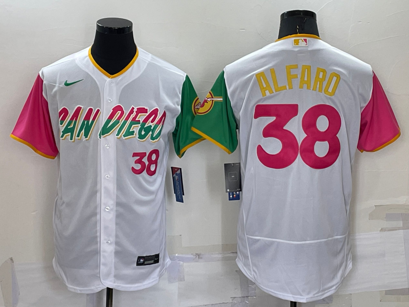 Men's San Diego Padres Jorge Alfaro #38 White Stitched Jersey