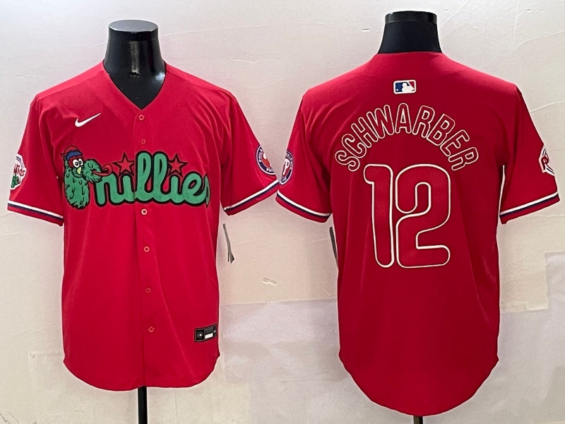 Men's Philadelphia Phillies Kyle Schwarber #12 Red Jersey