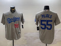 Men's Los Angeles Dodgers Albert Pujols #55 Gray Baseball Jersey