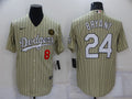 Men's Los Angeles Dodgers Kobe Bryant #8-24 Gold Baseball Jersey