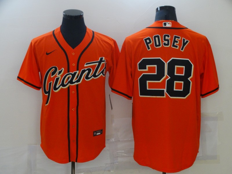 Men's San Francisco Giants Buster Posey #28 Orange Baseball Jersey