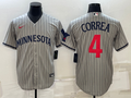 Men's Minnesota Twins Carlos Correa #4 Gray Alternate Jersey
