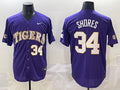 Men's LSU Tigers Chase Shores #34 Purple Jersey