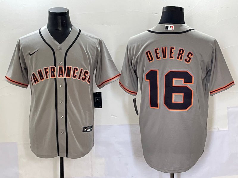 Men's San Francisco Giants Rafael Devers #16 Gray Jersey