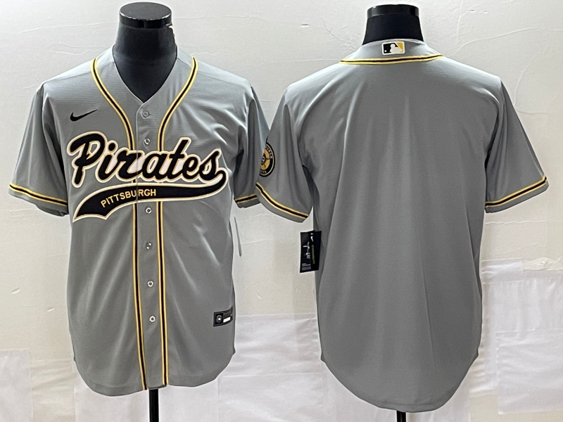 Men's Pittsburgh Pirates Gray Blank Jersey Joint Edition