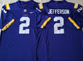 Men's LSU Tigers Justin Jefferson #2 Purple Jersey