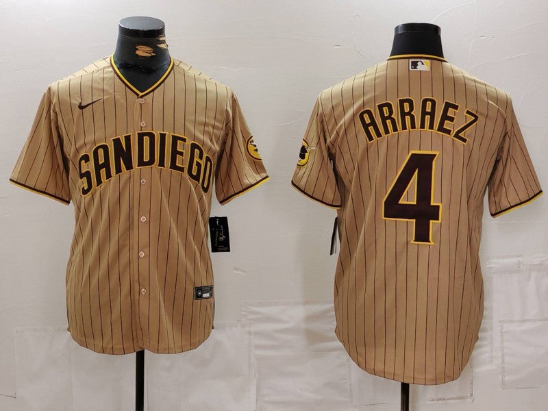 Men's San Diego Padres Luis Arraez #4 Tan Limited Jersey